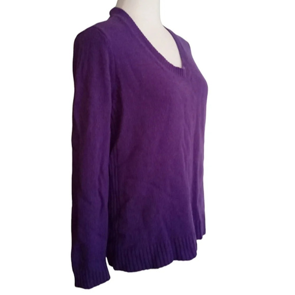 Eileen Fisher Jasmine Purple Yak Wool Blend Knit V Neck Sweater Size Small - Picture 4 of 8